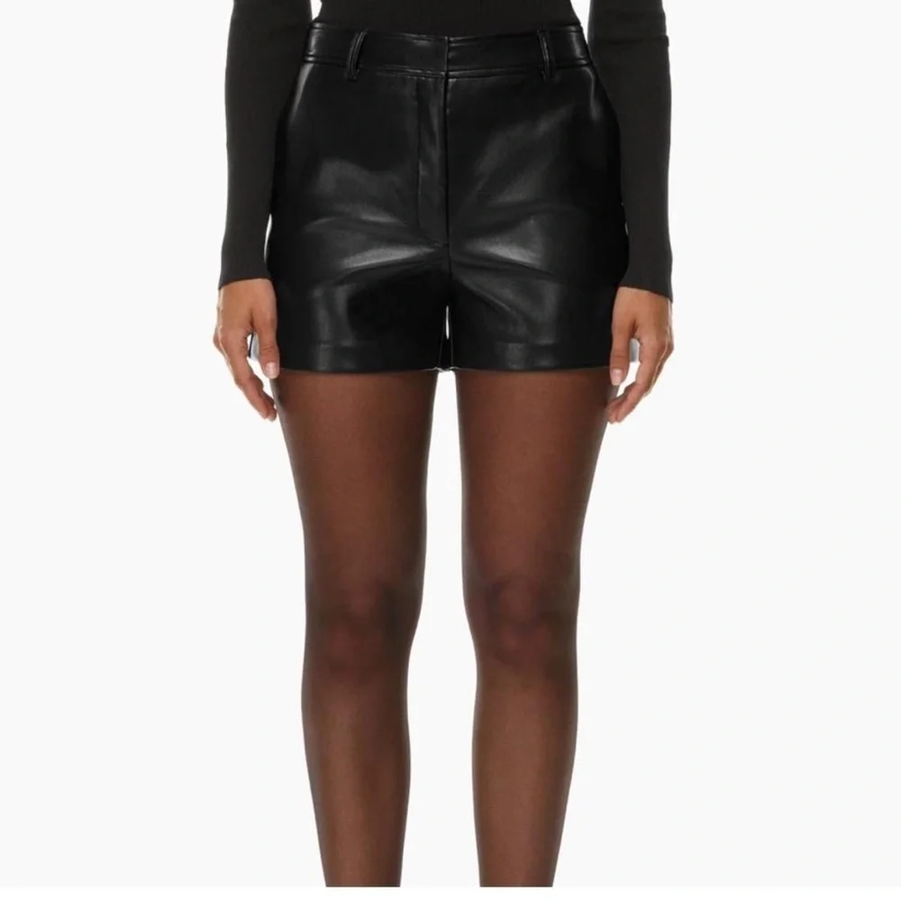 Babaton Agency Black Leather Shorts Size 4